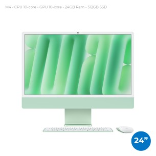 All in One 24" Retina 4.5K - Apple IMac - M4 CPU 10‑core - GPU 10‑core - 24GB Ram - 512GB SSD - MacOS Sequoia - Green