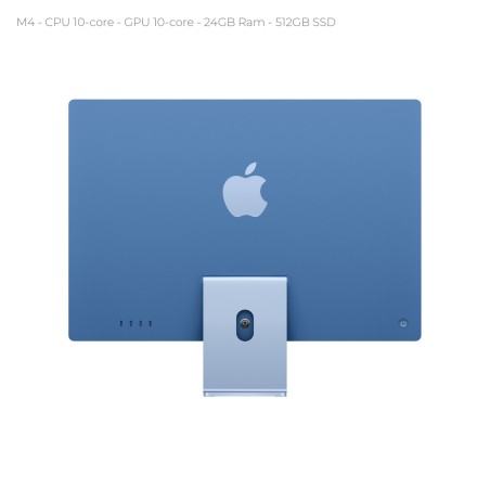 All in One 24" Retina 4.5K - Apple IMac - M4 CPU 10‑core - GPU 10‑core - 24GB Ram - 512GB SSD - MacOS Sequoia - Blue