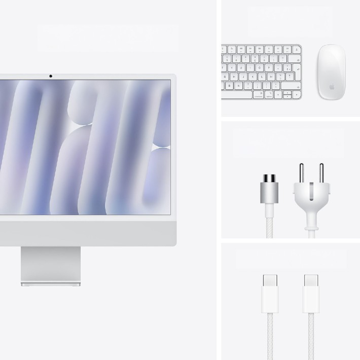 All in One 24" Retina 4.5K - Apple IMac - M4 CPU 10‑core - GPU 10‑core - 24GB Ram - 512GB SSD - MacOS Sequoia - Silver