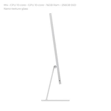 All in One 24" 4.5K Nano-texture - Apple IMac - M4 CPU 10‑core - GPU 10‑core - 16GB Ram - 256GB SSD - MacOS Sequoia - Silver