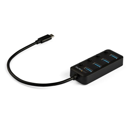 StarTech.com Hub USB-C 4 porte alimentato da bus con interruttori On/Off, Hub di espansione USB 3.0 5Gbps, hub USB-C a USB-A