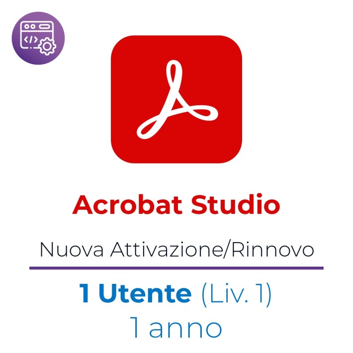 Acrobat Studio for teams - Nuova Attivazione/Rinnovo - VIP MP GOV - 1 Utente - Livello 1 (1-9 Licenze prezzo cad.) - 1 Anno