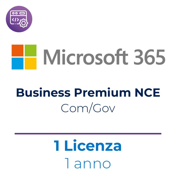Microsoft 365 Business Premium NCE Com/Gov - 1 Utente - Abbonamento 1 Anno