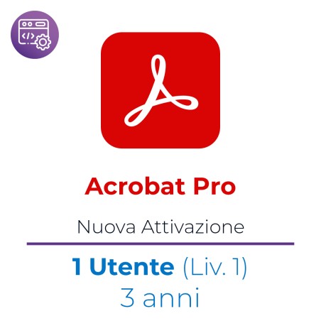 Acrobat Pro for teams- Nuova Attivazione/Rinnovo - VIP MP GOV - 1 Utente - Livello 1 (1-9 Licenze prezzo cad.) - 3 Anni