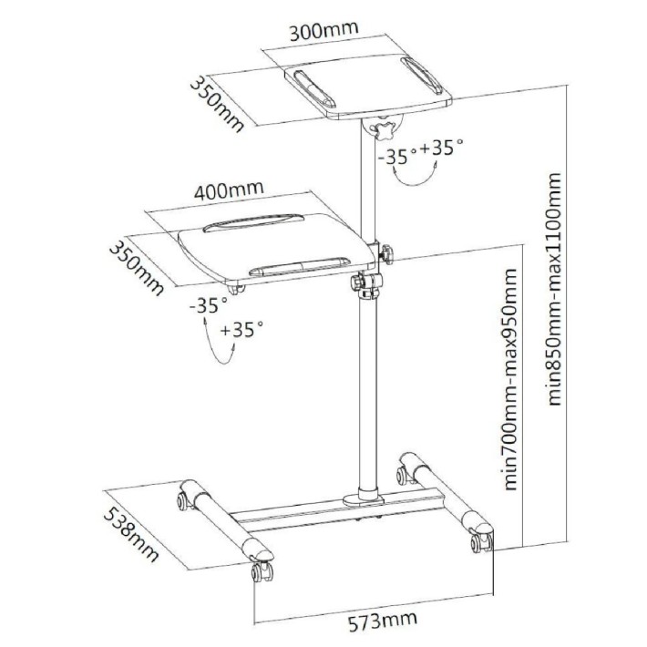 Carrello Porta Notebook o Proiettore
