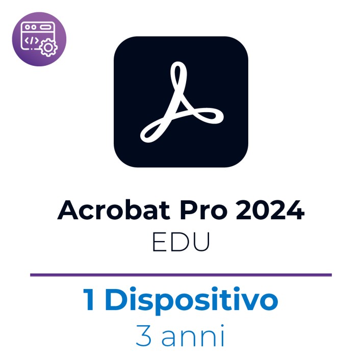 Acrobat Pro 2024 EDU - Win/Mac - 1 Dispositivo - 1 Utente - 3 Anni