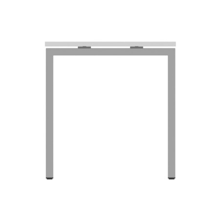 Tavolo Nova U in Melaminico con Foro Passacavi - Dimensioni 180 x 80 x 74 cm – Colore Piano Bianco – Colore Struttura Grigio