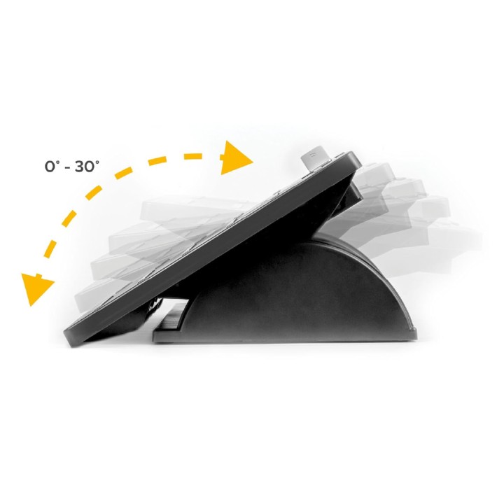 Poggiapiedi Regolabile con Microban - Dimensioni Piattaforma 44,4 x 33,3 cm - Altezza Regolabile 10,8/12,7/14,6 cm - Colore Nero