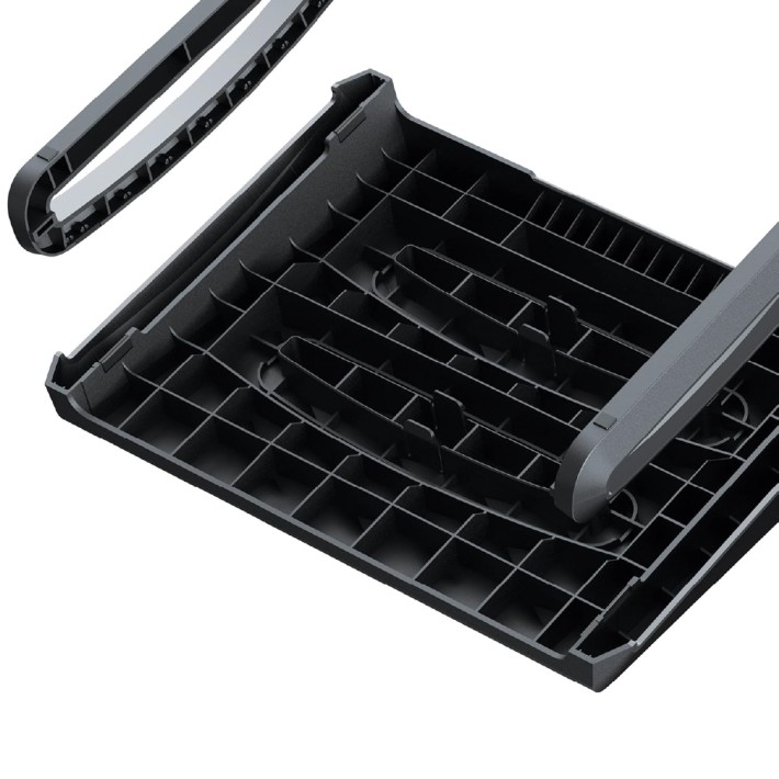 Poggiapiedi Modello Breyta - Dimensioni 9.80 x 49.00 x 36.00 cm - Altezza Regolabile a 7.9/11.6/12.6 cm - Colore Nero