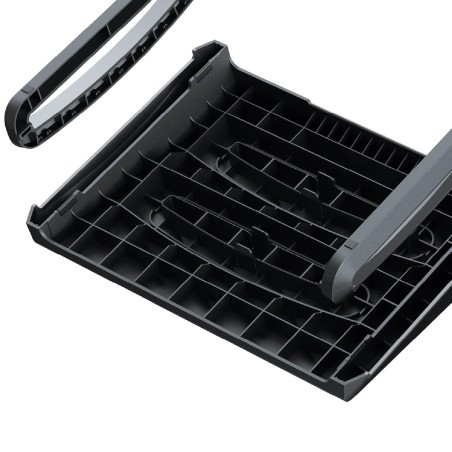 Poggiapiedi Modello Breyta - Dimensioni 9.80 x 49.00 x 36.00 cm - Altezza Regolabile a 7.9/11.6/12.6 cm - Colore Nero
