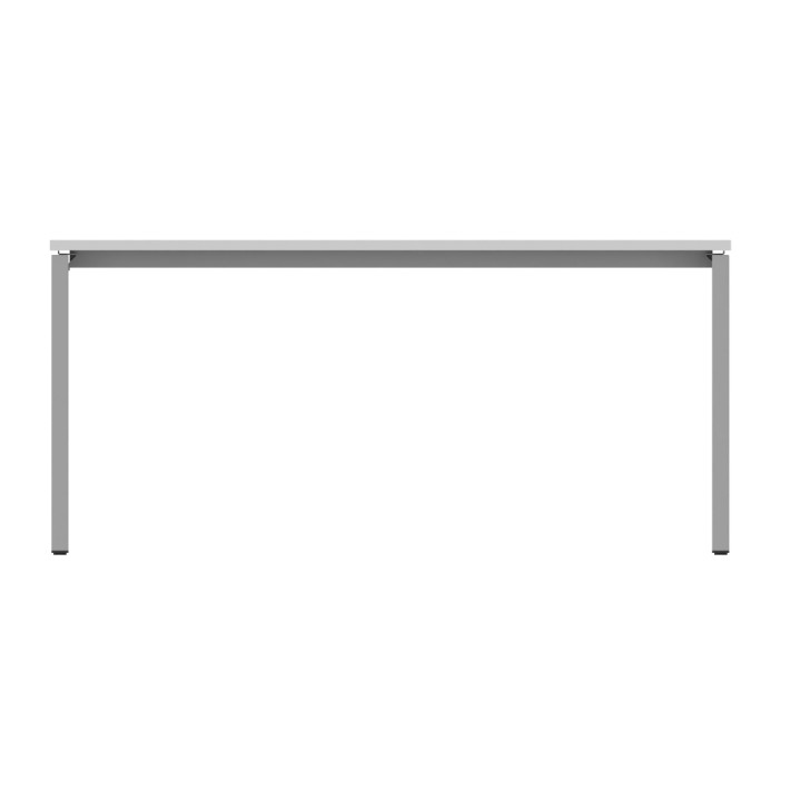 Tavolo Nova U in Melaminico - Dimensioni 180 x 80 x 74 cm - Colore Piano Bianco - Colore Struttura Grigio