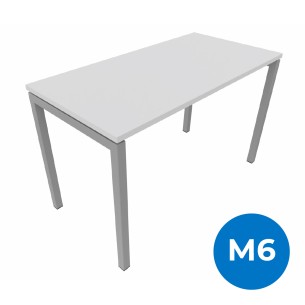 Tavolo Melaminico - 140x60x74 cm  - Bianco e Grigio