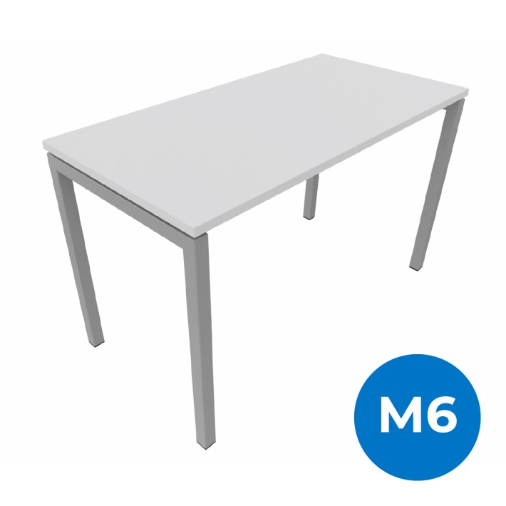 Tavolo Melaminico - 140x60x74 cm  - Bianco e Grigio