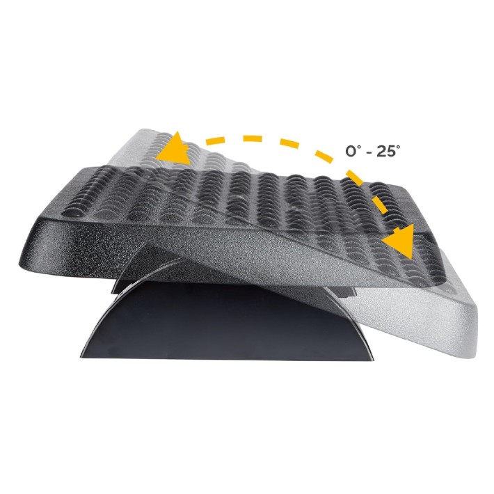 Poggiapiedi Ergonomico Regolabile - 45,2x30cm -  h 8,5/10,5cm - Nero
