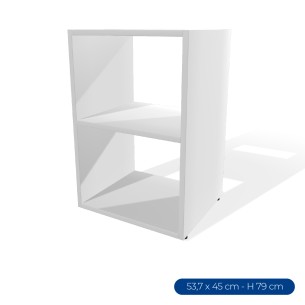 Armadiatura Chiusa Edera Base Rettangolare a 2 Comparti - Dimensioni 53,7 x 45 x 79 cm - Colore Bianco
