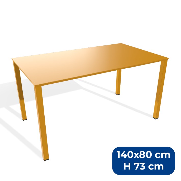 Tavolo da Esterno Modello Radura Essenza - Dimensioni 140 x 80 x 73 cm - In Metallo - Colore Giallo