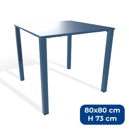 Tavolo da Esterni Modello Radura Essenza - Dimensioni 80 x 80 x 73 cm - In Metallo - Colore Azzurro