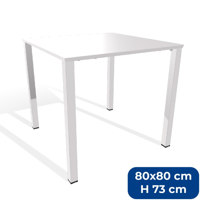 Tavolo da Esterni Modello Radura Essenza - Dimensioni 80 x 80 x 73 cm - In Metallo - Colore Bianco