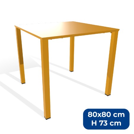 Tavolo da Esterni Modello Radura Essenza - Dimensioni 80 x 80 x 73 cm - In Metallo - Colore Giallo