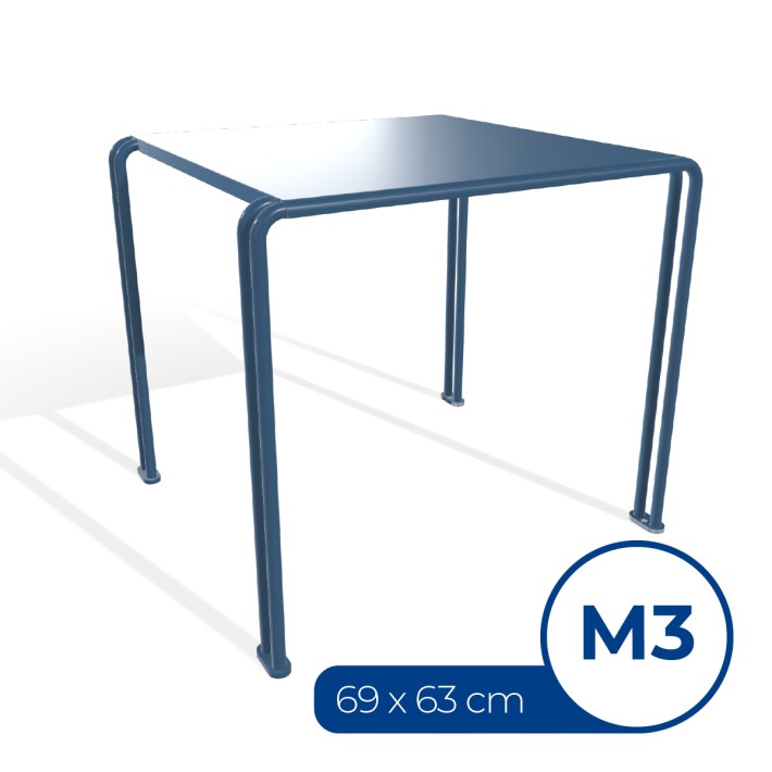 Tavolo da Esterno Modello Radura Essenza School 015 - Dimensioni 69 x 63 x 60 cm - In Metallo - Colore Azzurro