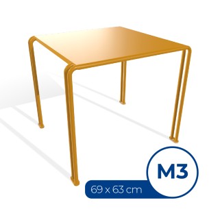 Tavolo da Esterno Modello Radura Essenza School 015 - Dimensioni 69 x 63 x 60 cm - In Metallo - Colore Giallo