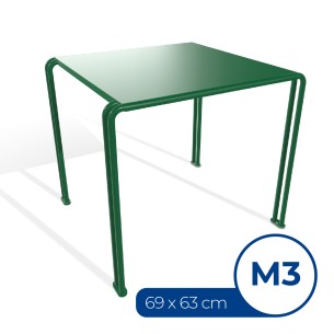 Tavolo da Esterno Modello Radura Essenza School 015 - Dimensioni 69 x 63 x 60 cm - In Metallo - Colore Verde