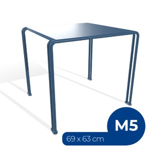 Tavolo da Esterno Modello Radura Essenza School 015 - Dimensioni 69 x 63 x 70 cm - In Metallo - Colore Azzurro