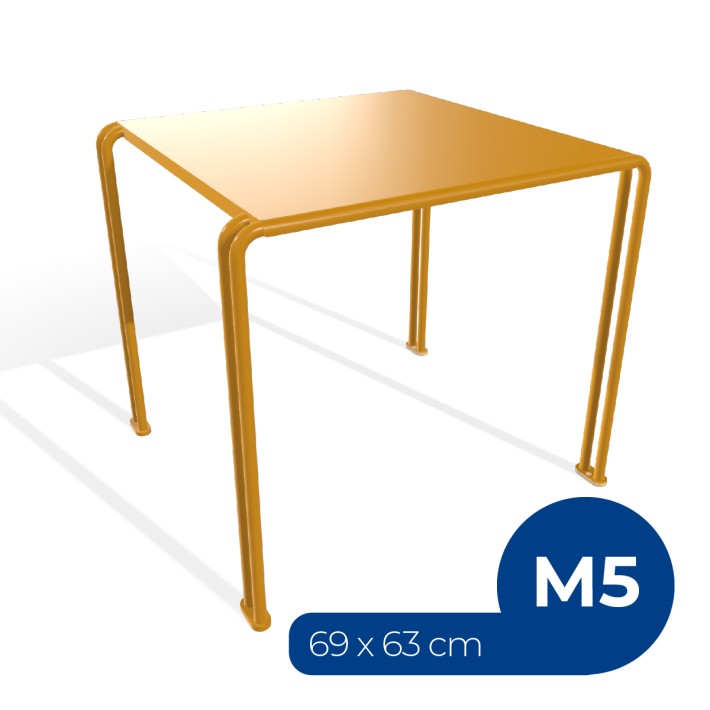 Tavolo da Esterno Modello Radura Essenza School 015 - Dimensioni 69 x 63 x 70 cm - In Metallo - Colore Giallo
