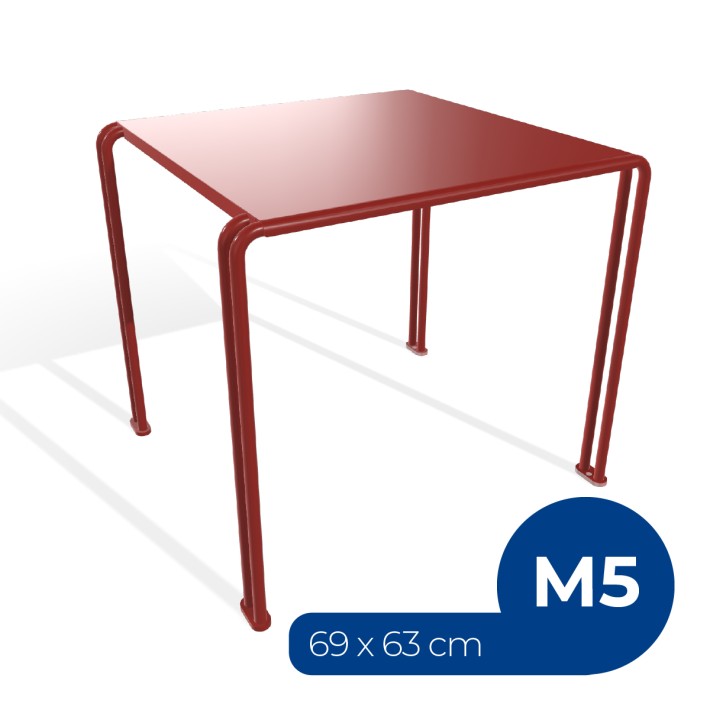 Tavolo da Esterno Modello Radura Essenza School 015 - Dimensioni 69 x 63 x 70 cm - In Metallo - Colore Rosso