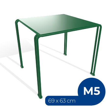 Tavolo da Esterno Modello Radura Essenza School 015 - Dimensioni 69 x 63 x 70 cm - In Metallo - Colore Verde
