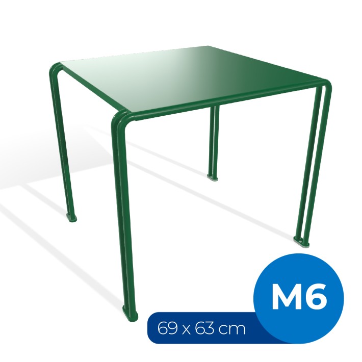 Tavolo da Esterno Modello Radura Essenza School 015 - Dimensioni 69 x 63 x 77 cm - In Metallo - Colore Verde