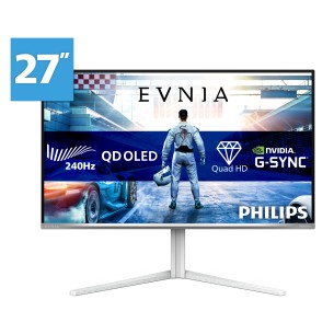 Philips Evnia 6000 27M2N6501L/00 Monitor PC 67,3 cm (26.5") 2560 x 1440 Pixel Quad HD QD-OLED Bianco