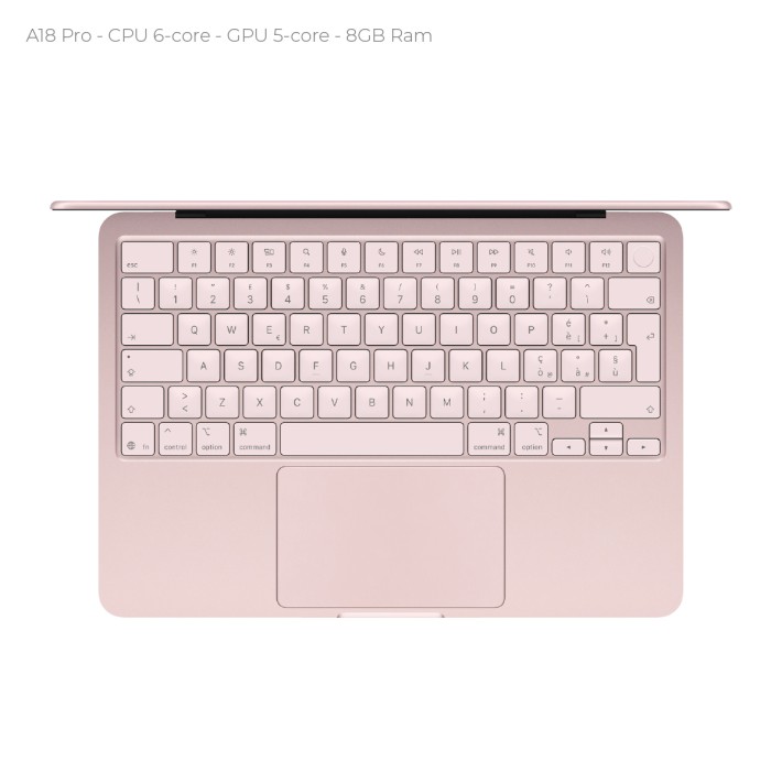 Apple Macbook Neo 13" - A18 Pro - Ram 8GB - SSD 256GB - Blush (Rosa Pastello) - Non incluso Alimentatore Apple 30W USB-C