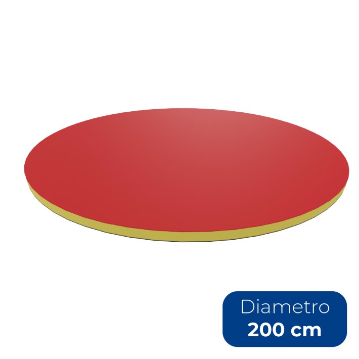  Materasso Rotondo - Dimensioni Ø 200 x 5 cm - Colore Rosso/Giallo
