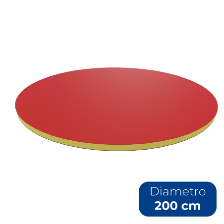  Materasso Rotondo - Dimensioni Ø 200 x 5 cm - Colore Rosso/Giallo