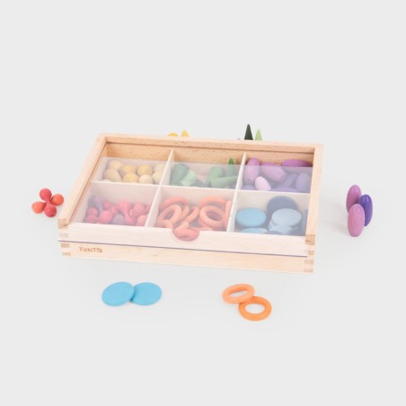Set di Smistamento Tesori in Legno - Confezione da 108 Pezzi