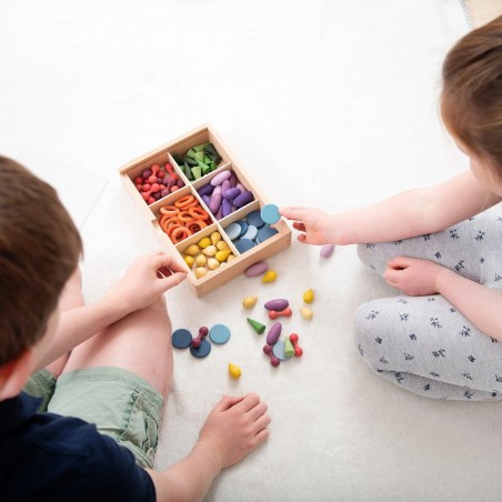 Set di Smistamento Tesori in Legno - Confezione da 108 Pezzi