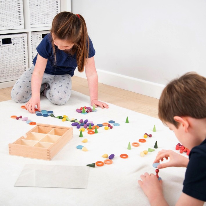 Set di Smistamento Tesori in Legno - Confezione da 108 Pezzi