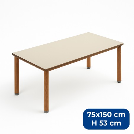 Tavolo Rettangolare Infanzia in Legno - Dimensioni 75 x 150 x 53 cm