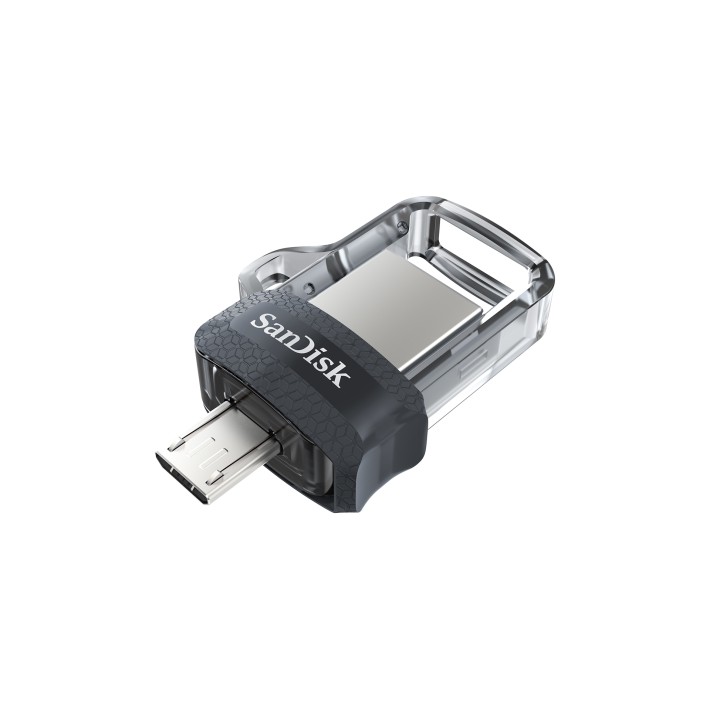 SanDisk Ultra Dual m3.0 unità flash USB 32 GB USB Type-A / Micro-USB 3.2 Gen 1 (3.1 Gen 1) Nero, Argento, Trasparente