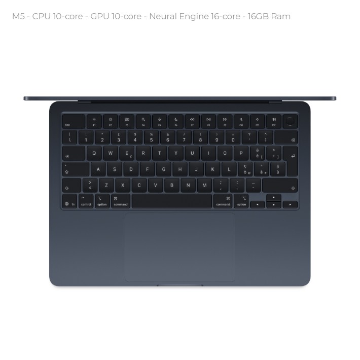 Notebook 15.3" - Apple MacBook Air - M5 CPU 10‑core  GPU 10‑core - Ram 16GB - SSD 512GB - MacOs Tahoe - Midnight