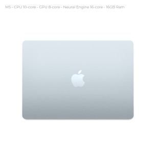 Notebook 13.6" - Apple MacBook Air - M5 CPU 10‑core  GPU 8‑core - Ram 16GB - SSD 512GB - MacOs Tahoe - Sky Blue 2