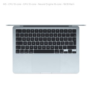 Notebook 15.3" - Apple MacBook Air - M5 CPU 10‑core  GPU 10‑core - Ram 16GB - SSD 512GB - MacOs Tahoe - Sky Blue 2