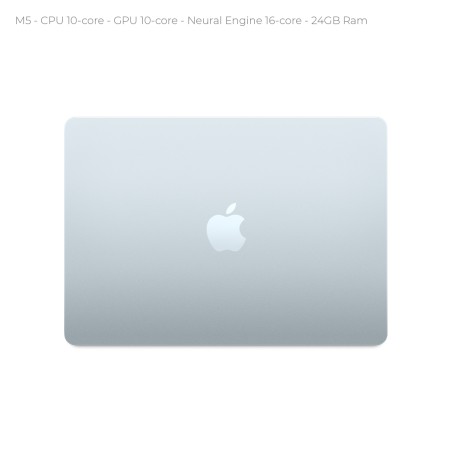 Notebook 13.6" - Apple MacBook Air - M5 CPU 10‑core  GPU 10‑core - Ram 24GB - SSD 1TB - MacOs Tahoe - Sky Blue
