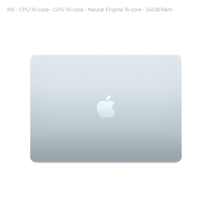 Notebook 15.3" - Apple MacBook Air - M5 CPU 10‑core  GPU 10‑core - Ram 24GB - SSD 1TB - MacOs Tahoe - Sky Blue