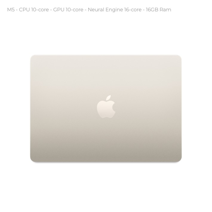 Notebook 15.3" - Apple MacBook Air - M5 CPU 10‑core  GPU 10‑core - Ram 16GB - SSD 1TB - MacOs Tahoe - Starlight