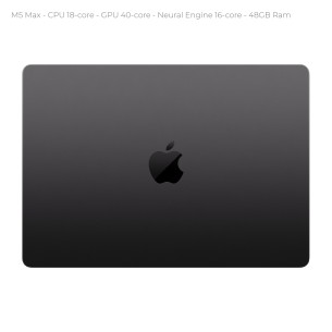 Notebook 16" - Apple MacBook Pro - M5 Max CPU 18‑core GPU 40‑core - Ram 48GB - SSD 2TB - MacOS Tahoe - Space Black 2