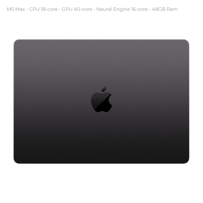 Notebook 16" - Apple MacBook Pro - M5 Max CPU 18‑core GPU 40‑core - Ram 48GB - SSD 2TB - MacOS Tahoe - Space Black