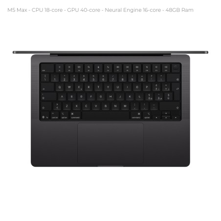 Notebook 16" - Apple MacBook Pro - M5 Max CPU 18‑core GPU 40‑core - Ram 48GB - SSD 2TB - MacOS Tahoe - Space Black