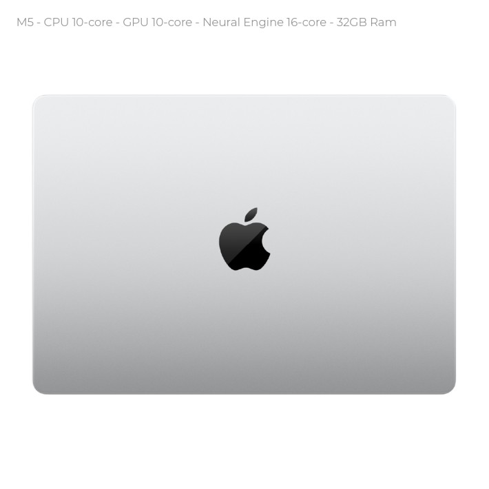 Notebook 14" - Apple MacBook Pro - M5 CPU 10‑core GPU 10‑core - Ram 32GB - SSD 1TB - MacOS Tahoe - Silver